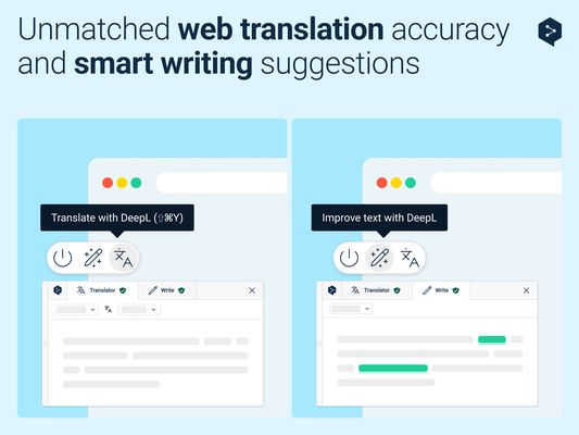 Précision des traductions en ligne inégalée et suggestions de rédaction intelligente